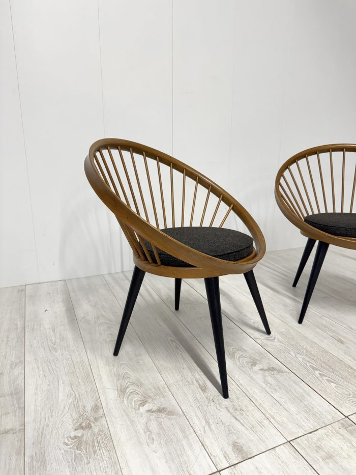 Yngve Ekstrom, Coppia di poltrone mod. Circle Chair, anni '50 - immagine 2