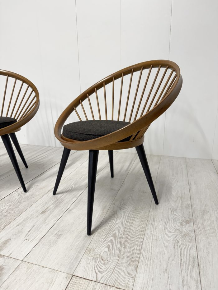 Yngve Ekstrom, Coppia di poltrone mod. Circle Chair, anni '50 - immagine 3